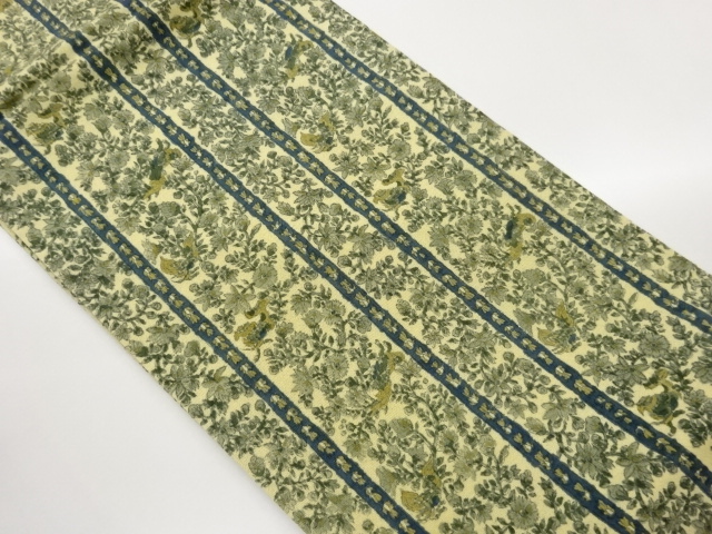JAPANESE KIMONO / NAGOYA OBI / JODAI TSUMUGI / FLOWER & PLANT